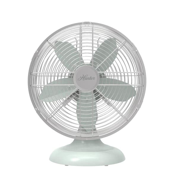 Hunter Retro 12 in. 3-Speed All-Metal Table Fan with Wide Oscillation in Breezewave