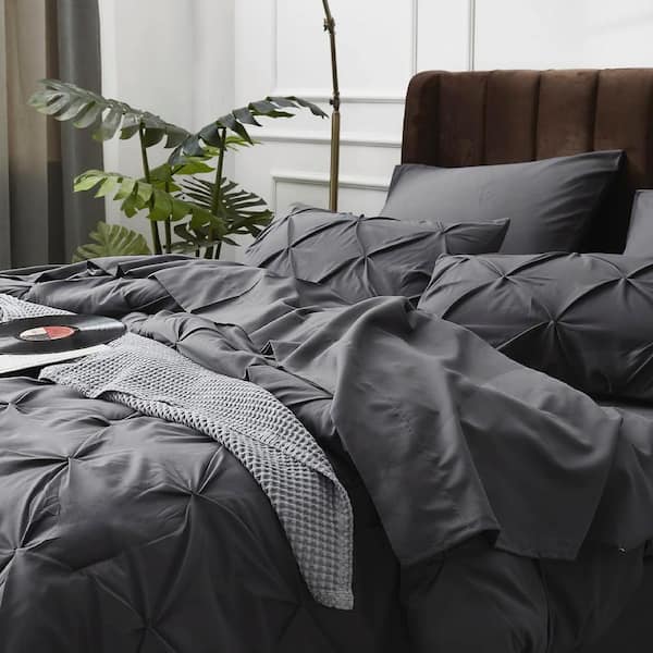 Bedsure Black Comforter Set Queen - 7 Pieces Reversible Bed in a Bag with  Comforters, Sheets, Pillowcases & Shams 