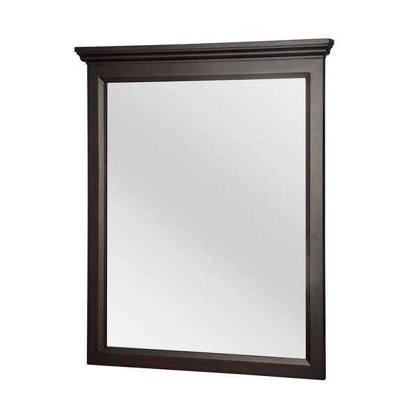 Home Decorators Collection Teagen 29 in. x 34 in. Framed Wall Mirror in Dark Espresso