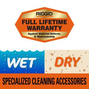 16 Gallon 5.0 Peak HP NXT Wet/Dry Shop Vacuum with Standard Filter, Locking Hose, Diffuser and Five Accessories