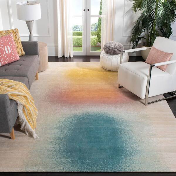 Tibetan 10 ft. x 14 ft. Beige/Gold Abstract Area Rug