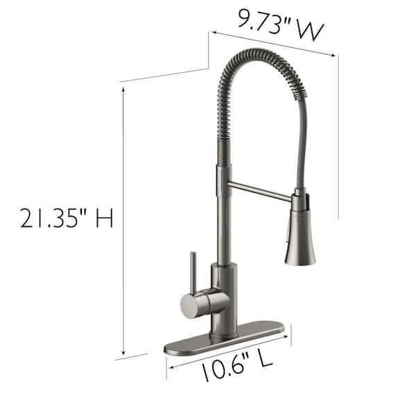 Spencer Single-Handle Chef Pull-Down Sprayer Kitchen Faucet in Satin Nickel