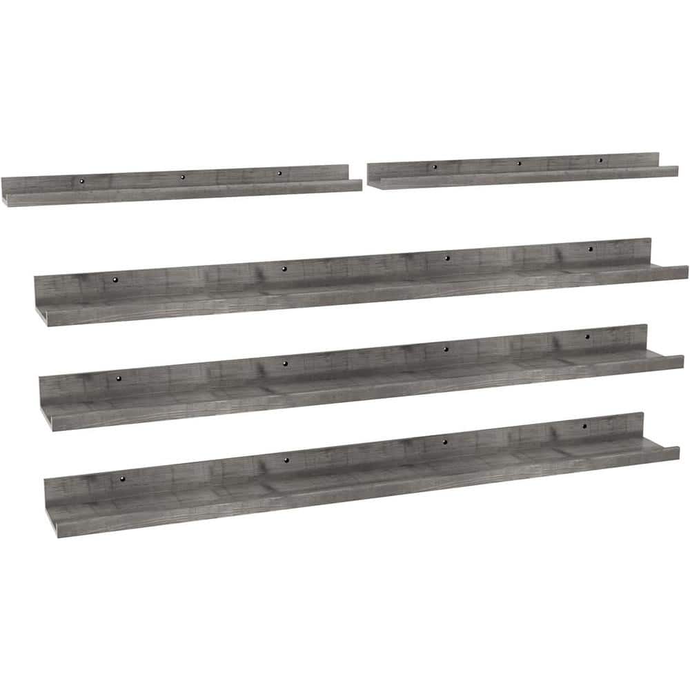47 in. W x 6 in. D Gray Wood Floating Shelves Decorative Wall Shelf (Set of