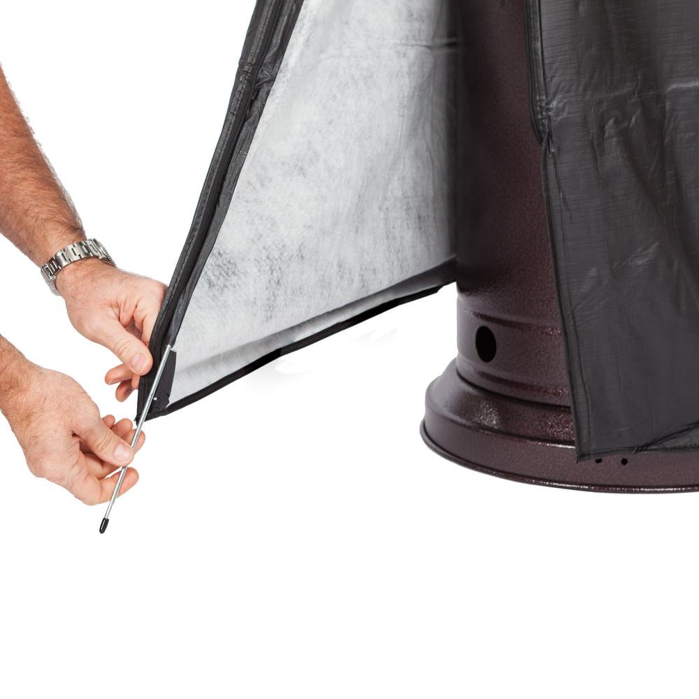 Heavy Duty Black Vinyl Full-Length Patio Heater Cover