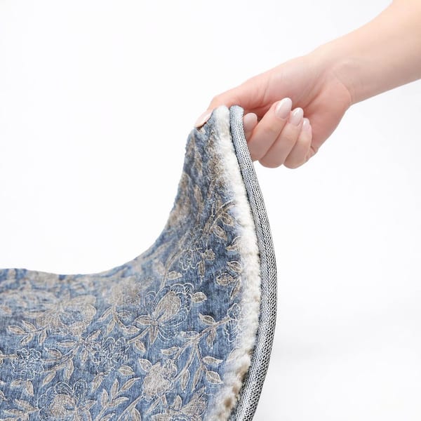 Dream Shag Premium Machine Washable Abstract ADS771 Denim 5 ft. x 7 ft. 6 in. Area Rug