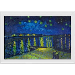 Starry Night Over the Rhone by Vincent Van Gogh Galerie White Framed Nature Oil Painting Art Print 28 in. x 40 in.