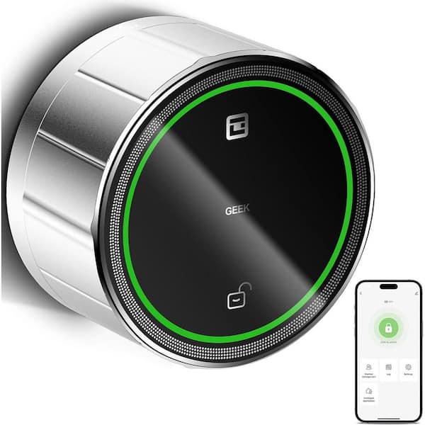 2 in 1 Aluminum Smart Single Side Lock Deadbolt with App, Keyless Entry Door Lock, in Silver