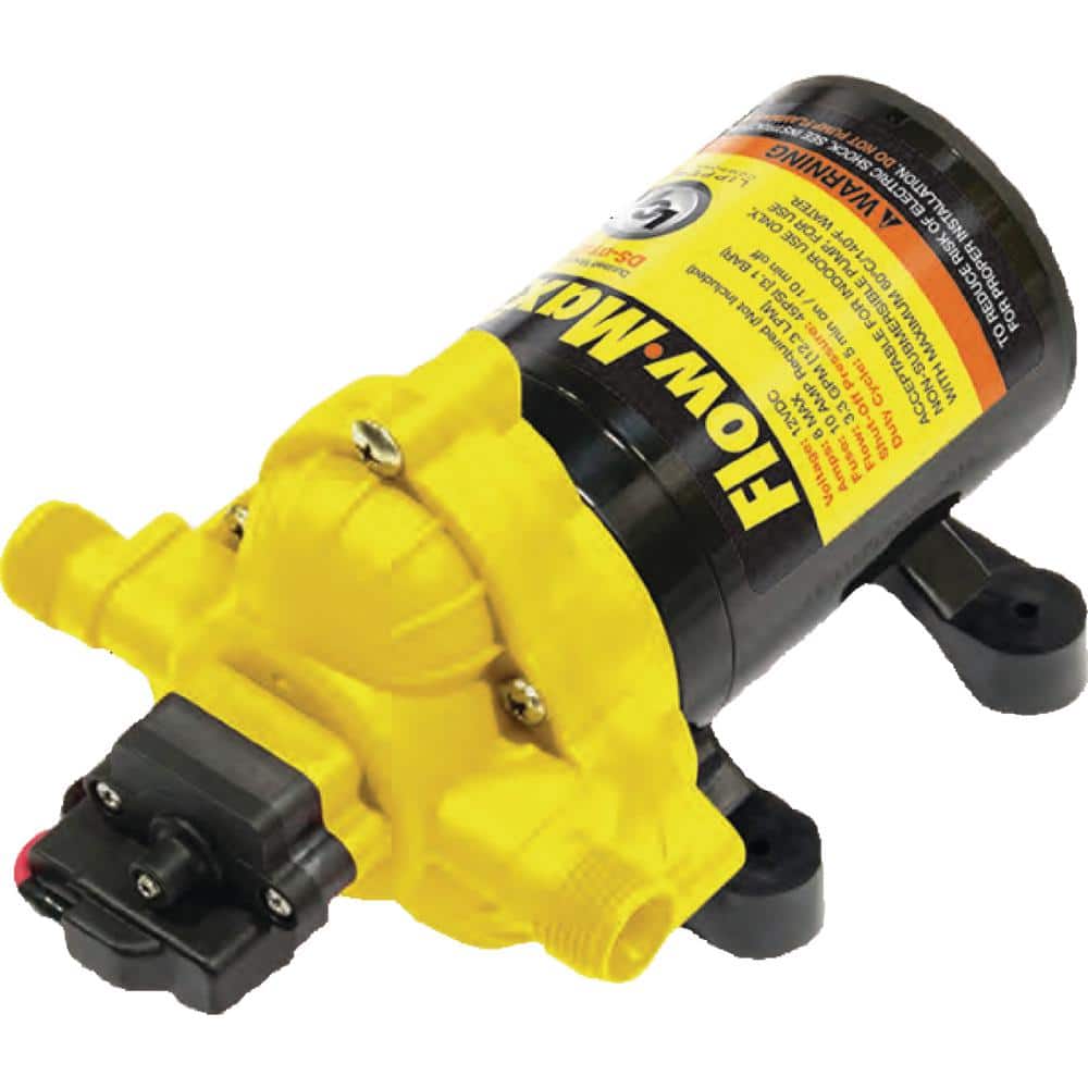 Flow Max Yellow and Black 12V RV Water Pump