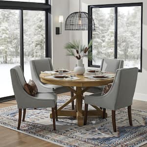 Aberwood Patina Oak Finish Wood Round Dining Table for 4 (54 in. L x 30 in. H)