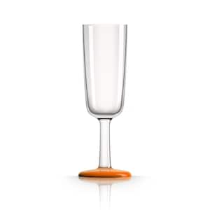 Marc Newson Non-slip Forever-Unbreakable 6 oz. Champagne Flute Tritan with Orange Non-Slip Base (2-Pack)