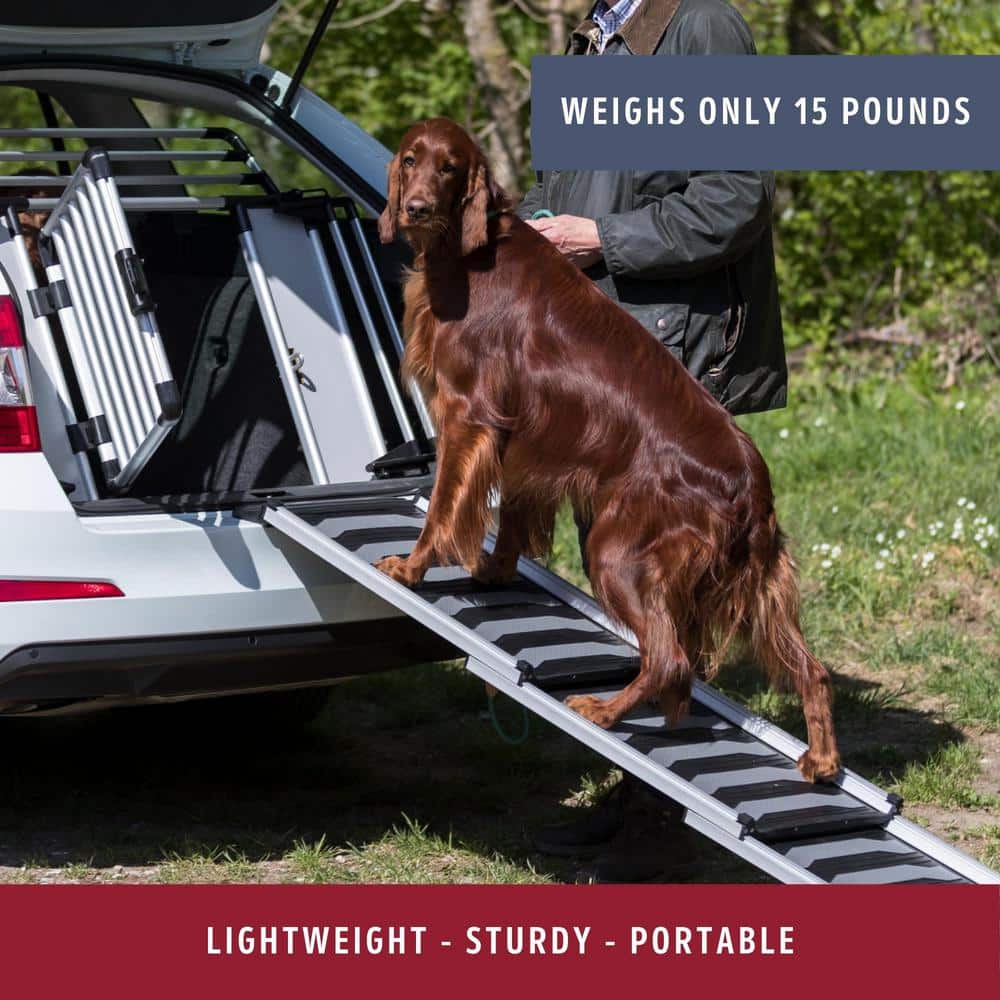 Heavy Duty 69" Telescoping Aluminum Pet Ramp with Rubber Treads