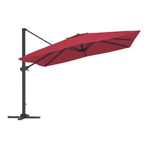10 ft. Square Cantilever Patio Umbrella in dark gray(without Umbrella Base)