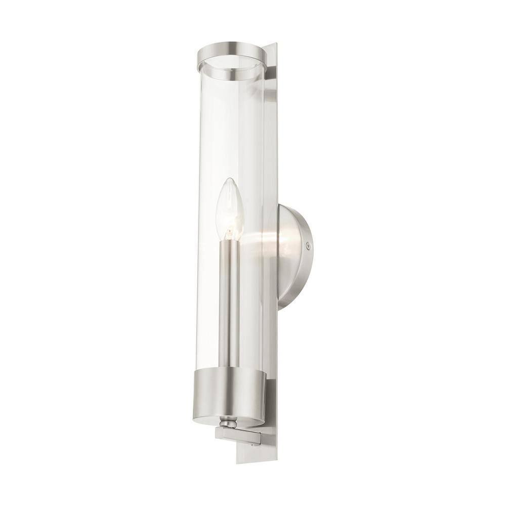 Castleton Brushed Nickel ADA Compliant Wall Sconce with Clear Glass
