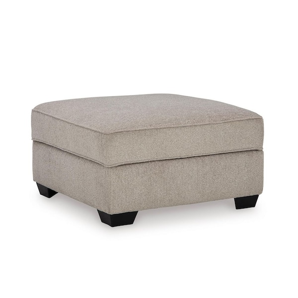 Signature DESIGN BY ASHLEY Claireah Gray Polyester Square Storage Medium Ottoman