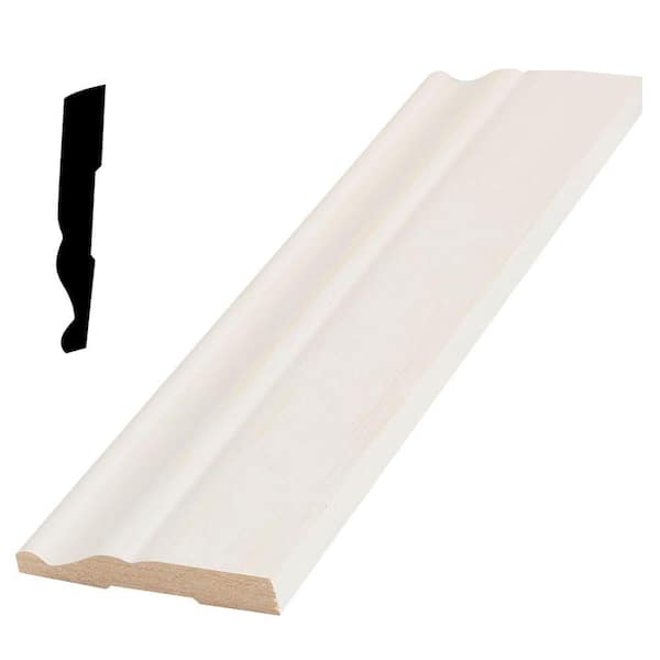 American Wood Moulding WM L3163 9/16 in. x 3-1/4 in. Pine Primed Finger-Jointed Base Moulding