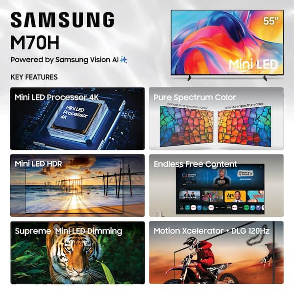 Samsung 55 in. Class M70H Series Mini LED 4K UHD Vision AI
