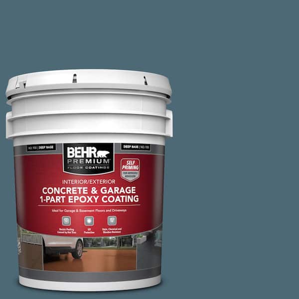 BEHR PREMIUM 5 gal. #S470-6 Shipwreck Self-Priming 1-Part Epoxy Satin Interior/Exterior Concrete and Garage Floor Paint