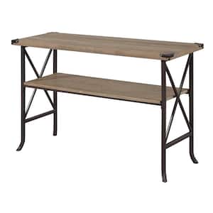 Brookline 46 in. Brown Rectangle Wood Console Table with Storage