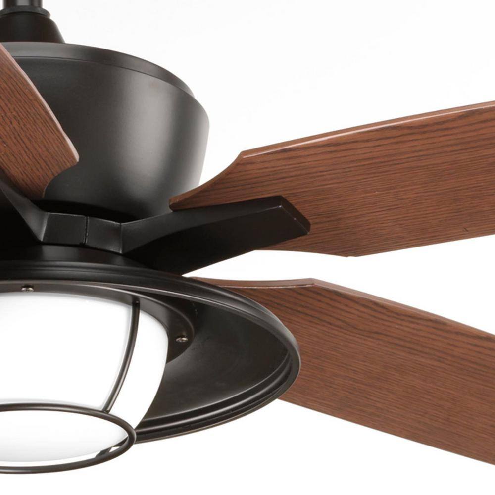 Montague 60-Inch Antique Bronze Ceiling Fan with Walnut Blades and LED Light