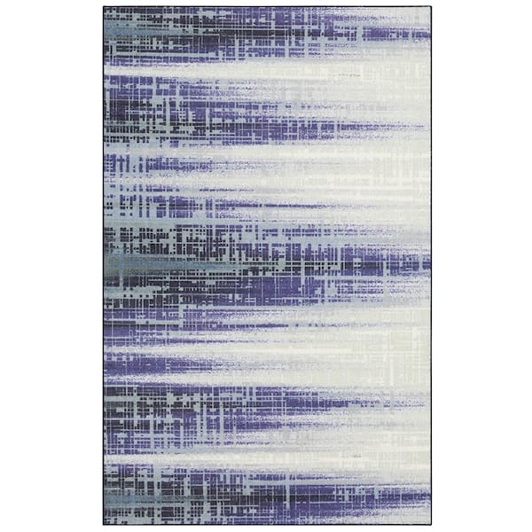 Mohawk Home Kaven Navy 5 ft. x 8 ft. Abstract Area Rug