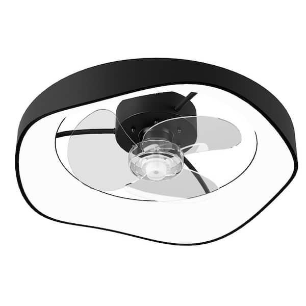 Unbranded Indoor Blade Span 1.31 ft. Black 21 in. Ceiling Fan with-Light, 120-Volt, 3230 RPM, 2000 Lumens, with Remote App Dimmer
