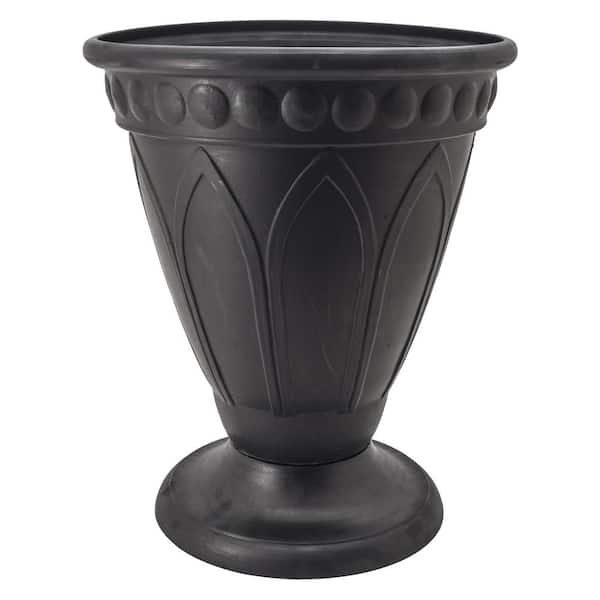 Arcadia Garden Products Bristol 16 in. x 18 in. Black PSW Urn HU40BK ...