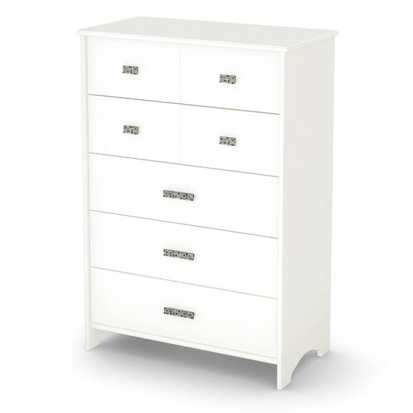 South Shore Tiara 45-1/2 in. x 31-1/2 in. 5-Drawer Chest in Pure White