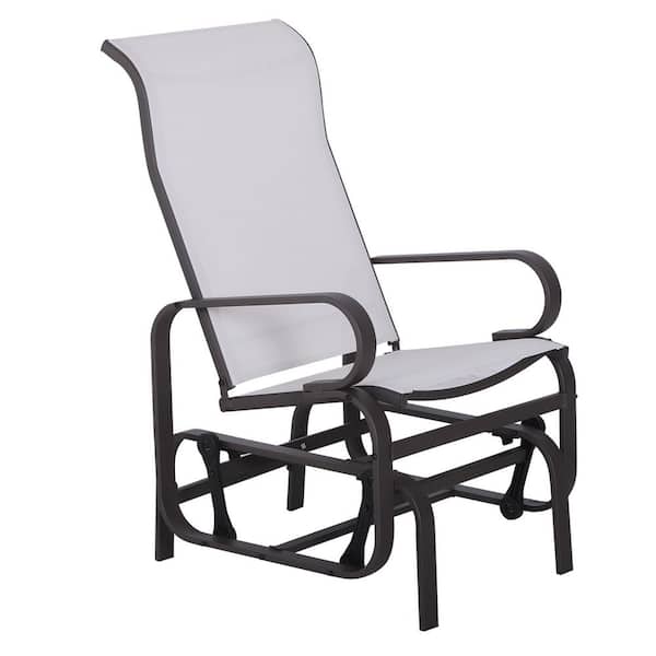 Metal Outdoor Glider Chair, Gliders for Outside Patio with Smooth Rocking Mechanism and Lightweight Construction