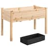 Yaheetech 48 in. L x 24 in. W x 30 in. H Natural Wood Elevated Rectangle Garden for Backyard DYxo890001