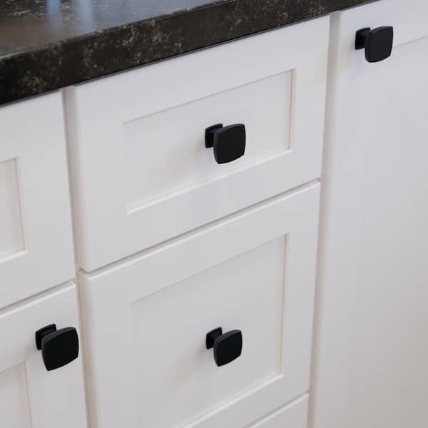 Webber 1-3/8 in. (35 mm) Classic Matte Black Square Cabinet Knob
