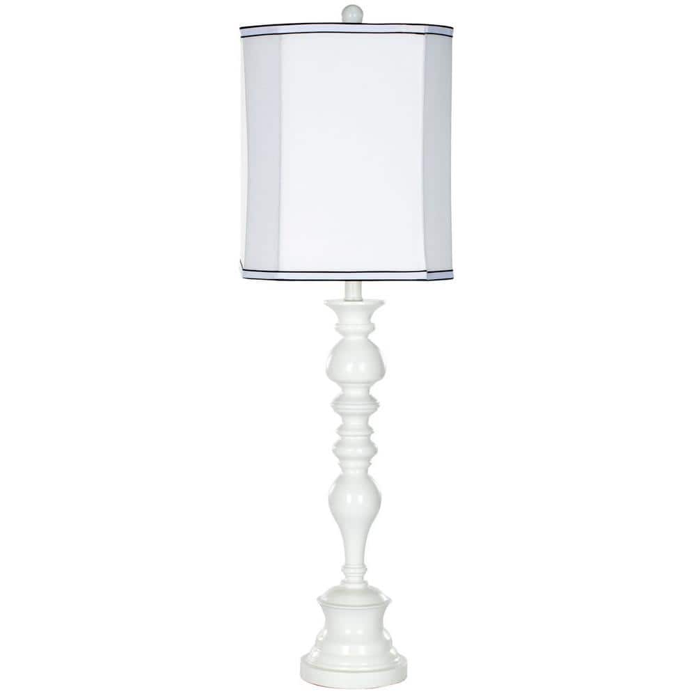 Polly 36" White Resin Candlestick Table Lamp