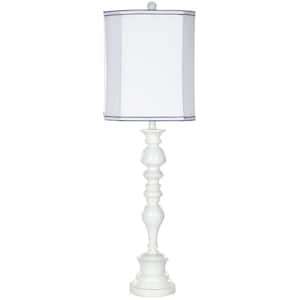 Polly 36 in. White Candlestick Table Lamp with White Shade