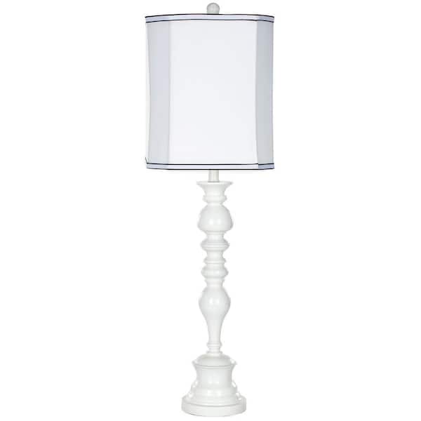 SAFAVIEH Polly 36 in. White Candlestick Table Lamp with White Shade