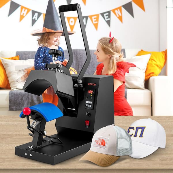 Hat Heat Press, 4-in-1 Cap Heat Press Machine, 6x3in Clamshell Sublimation Transfer 4pcs Curved Heating Elements