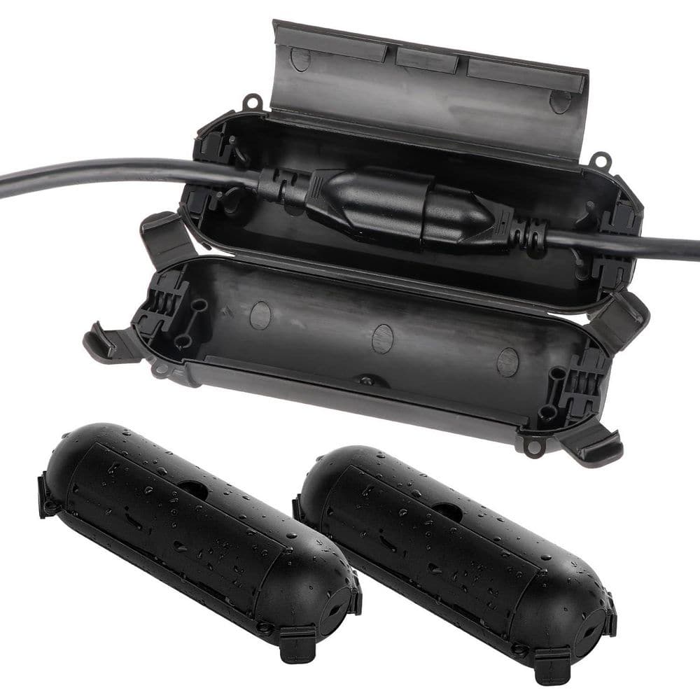 Black 7.1 in. x 2.3 in. x 2.3 in. IP44 Waterproof Connection Protector, Outdoor Extension Cord Safety Cover (3-Pack) price history on PriceWatchPro