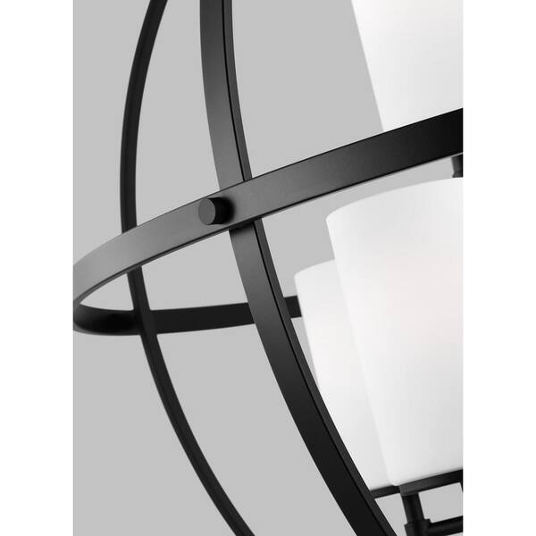 Generation Lighting - Alturas 9-Light Midnight Black Modern Hanging Globe Chandelier with Glass Shades