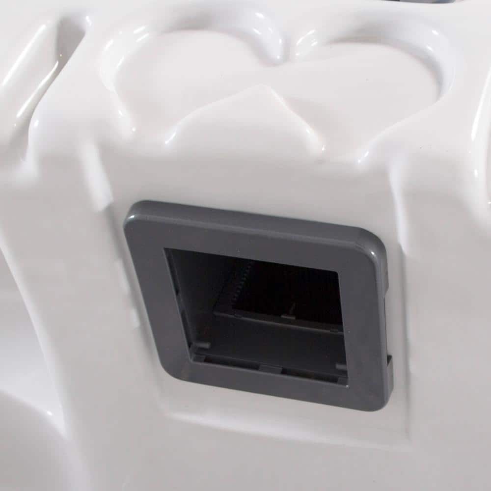 Gray Oval 2-Person Resin Plug and Play Hot Tub