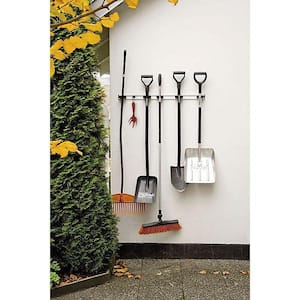 36 in. Original Pro Wall-Mounted Garage Tool Organizer with 5 Black Adjustable Holders (3 Medium and 2 XL)