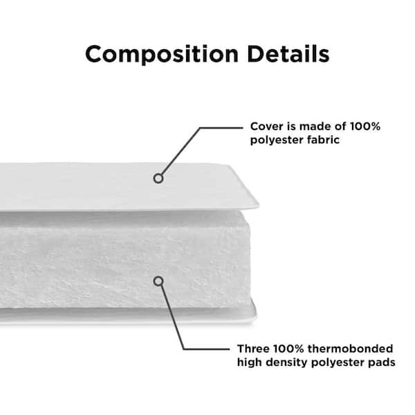 Sleep 6 in. Firm Thermobonded High Density Polyester Fill Tight Top Twin Size Mattress