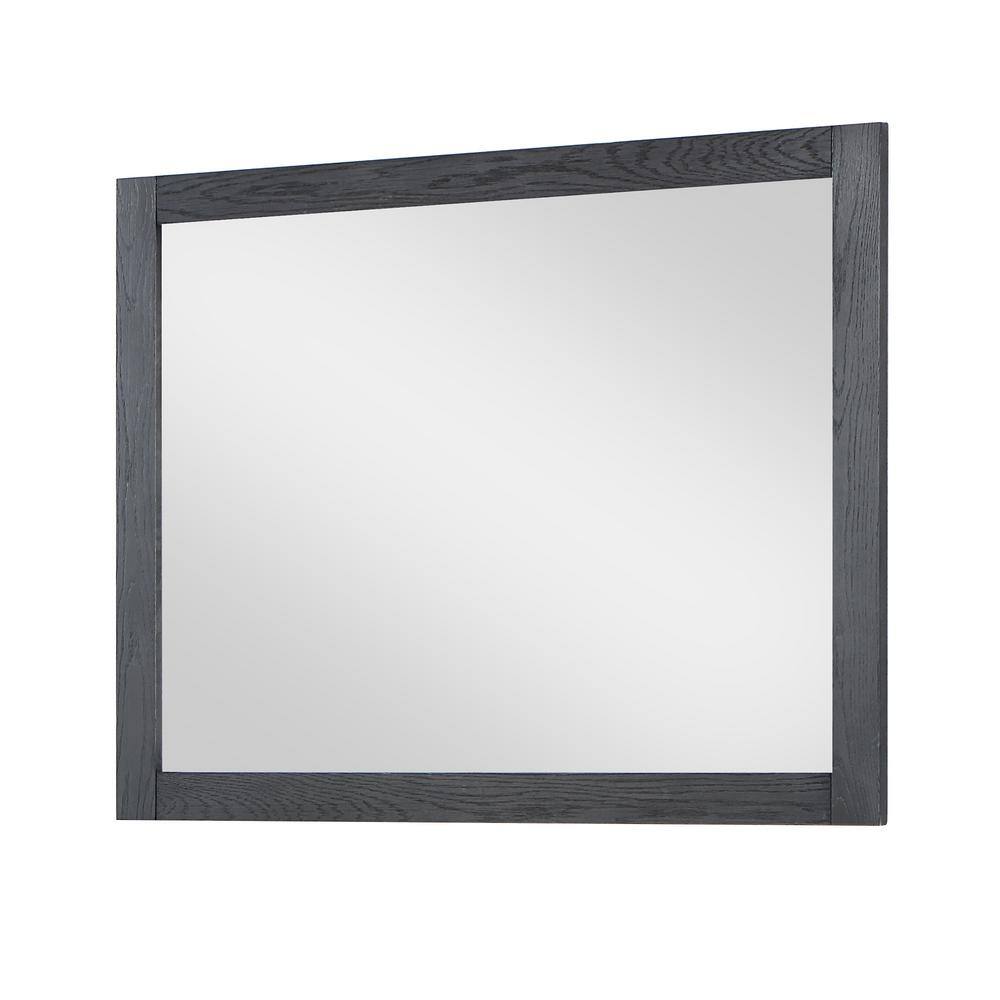 Ivy 48" Rectangular Dark Wood Bathroom Wall Mirror