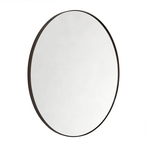 Yolanta 28 in. W x 28 in. H Circular Round Metal Framed Wall Mounted Bathroom Vanity Mirror Oil Rubbed Bronze