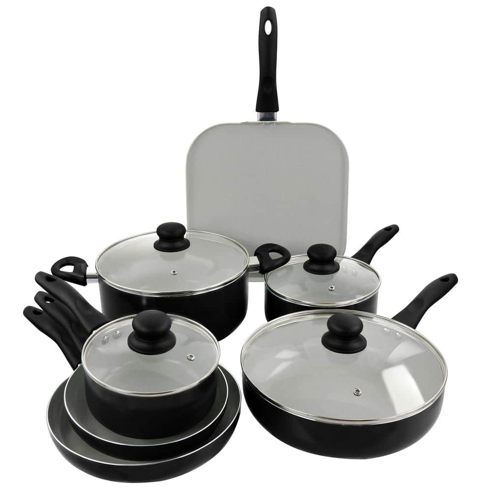 Gibson Home Stainless Steel 5 Piece Cookware Set Dutch Oven & Sauce Pan NEW