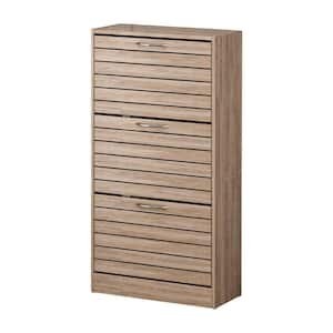 42.3 in. H x 22.4 in. W Brown Shoe Storage Cabinet with Drawers