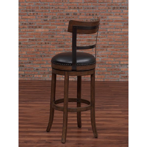 Taranto 39 in. Washed Brown Swivel Bar Stool