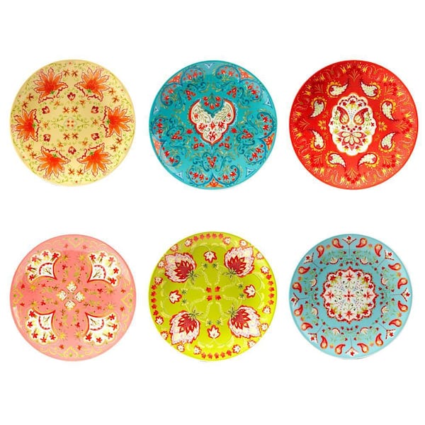 Certified International Francesca Assorted Colors Salad Plates (Set of 6)