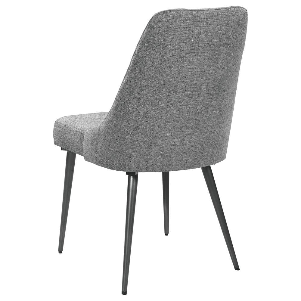 Gray Upholstered High Back Side Chair with Metal Legs