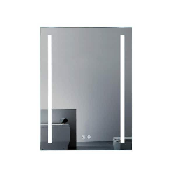 Unbranded 24 in. W x 32 in. H Rectangular Aluminum Framed Wall Mounted LED Bathroom Vanity Mirror in White