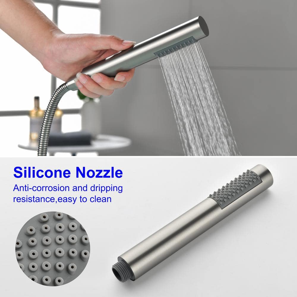 Brushed Nickel Single-Handle Floor Mount Tub Faucet