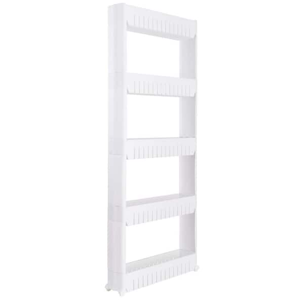 SIMPLIFY 5-Tier Slim Slide Out Storage Cart in White