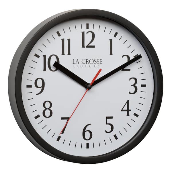 La Crosse Clock 8 in. Basics Quartz Analog Wall Clock - Black 404
